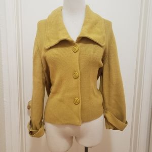 Mustard button front sweater cardigan
